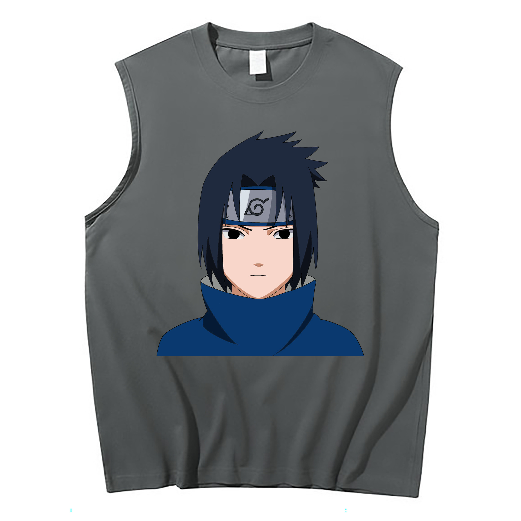 （画像用） NARUTO -ナルト- うちは サスケ Uchiha Sasuke コットン100％タンクトップ（フロントプリント）